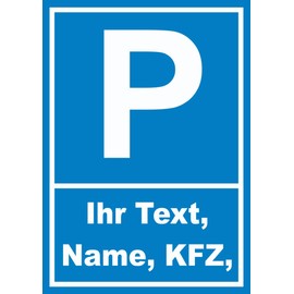 HB_Druck Parking Sign with Desired Text