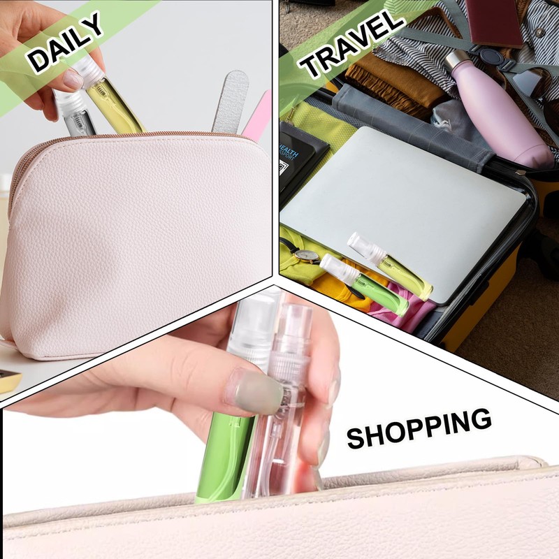 AxiyanX Refillable 5ml Mini Glass Spray Bottle, 10 Pcs Travel