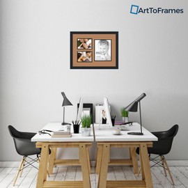 Art to Frames Double-Multimat-1128-771/89-FRBW26079 Collage Photo Frame Double Mat with 1 - 8x10 and 2 - 5x7 Openings and Satin Black Frame