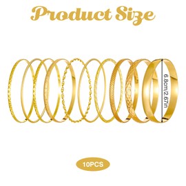 WANTUSHUI 10pcs Bangle Bracelet for Women, One size, Cornelstone, not have