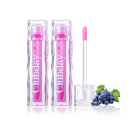 Clubday Color Changing Lip Oil, Magic Warm Change Moisturizing Lip Balm, Fruit Flavoured No-Sticky Plumping Lip Oil Long Lasting Hydrating High Shine Lip Care 0.16oz/4.5ml (2Pcs Set)-03