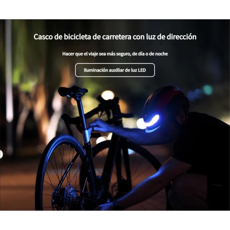 Casco De Bicicleta Con Luz Led Y Gafas Desmontables Adulto