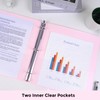 SKYDUE 3 Ring Binder 2 Pack, 1 Inch Clear View