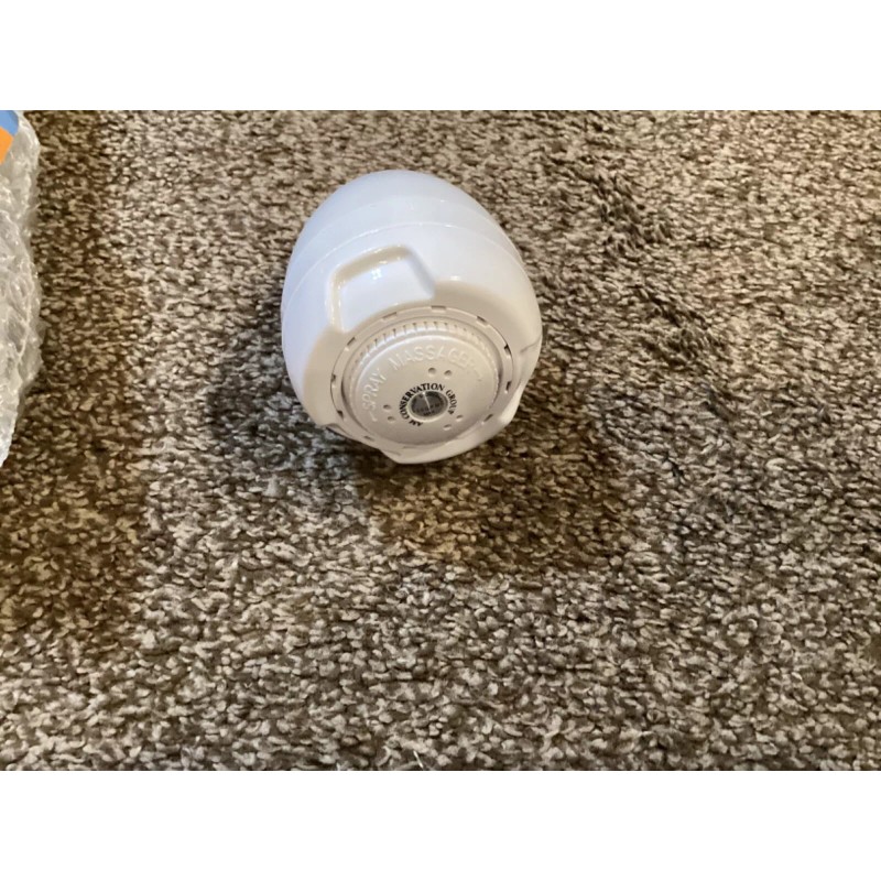 AM Conservation Group Shower Head, Spray/Massage Gloss White, 2.0 GPM