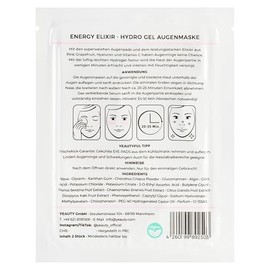 YEAUTY ENERGY ELIXIR EYE PAD MASK, die superweichen Augenpads mit dem luxuri√∂sen Anti-Aging Serum ausVitamin C, Hyaluron und Pink Grapefruit reduziert Augenringe und gl√§ttet die Augenpartie