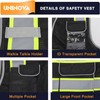 UNINOVA High Visibility Safety Vest - Multi Pockets Reflective Mesh