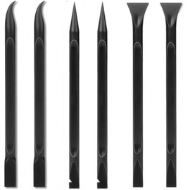 6 Pcs Plastic Scraper Tool Non-Scratch Car Detailing Set – Pen-Shaped Cleaning Tools for Tight Spaces Stickers Labels Oil Stains Food Residue – Multi-Purpose Car Tools for Home and Vehicle Use（Black）