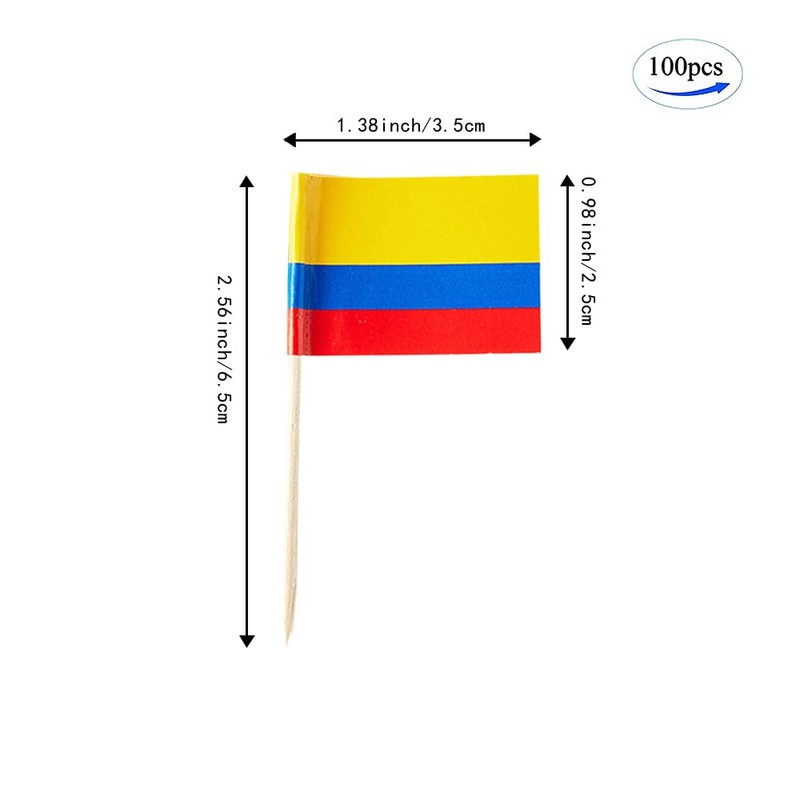 Colombia Flag Colombian Flag, Small Mini Colombia Toothpick Flags for