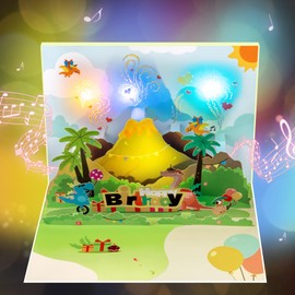 GREETING ART 3D Pop Up Birthday Cards, Dinosaur Musical Birthday Cards, Birthday Cards With Music and Lights, Happy Birthday Card for Kids, Boys, Girls, Women, Men
