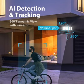 Olafus Floodlight Camera Outdoor, 2K QHD Flood Lights Security Cam Wired, Motion Activated, Color Night Vision, 2 Way Talk Black