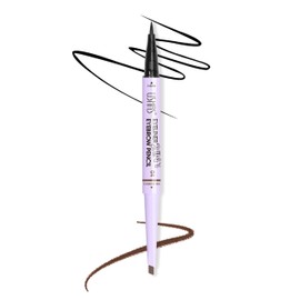 YBUETE 2-in-1 Eyebrow Pencil Eyeliner, Professional Bionic 3D Micro Precision Tip Eyebrow Pen, Liquid Smooth Black Eyeliner Eye Makeup, Long-Lasting Waterproof Natural Brows Eye Makeup for Women
