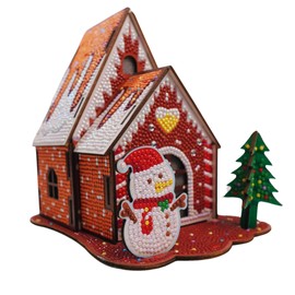 Party Ready 3D Diamond Painting Christmas Carbin Kit – DIY Holiday Décor, Full Drill Mosaic Art for Adults and Kids, Festive Craft Kit