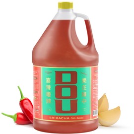 DOU by Uncle Chen Hot Sauce - Naturally Red, Fresh Jalapeño & Cayenne, Professional Kitchen Quality, 60-Year Family Recipe (128oz)