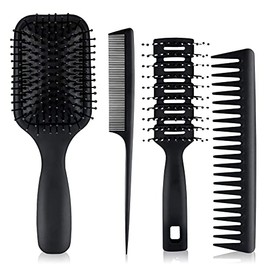 Triko Juego de cepillos y peines de 4 piezas para hombre y mujer | Juego de accesorios de cuidado y belleza personal para cabello grueso o delgado con