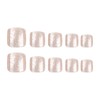 24Pcs Golden Glitter Press on Toenails Short Square Fake Toenails