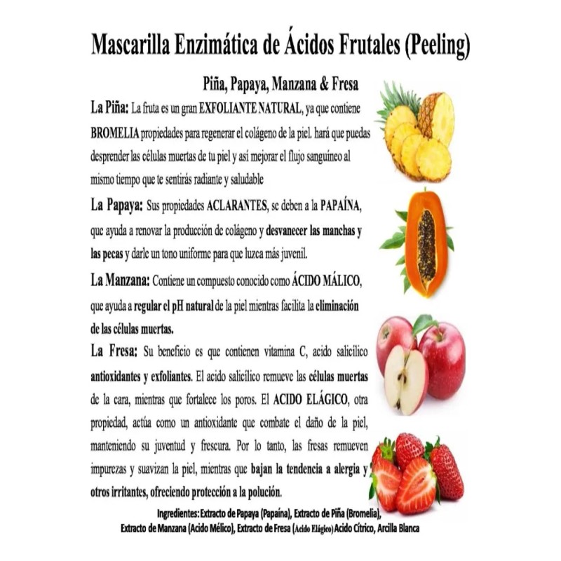 Mascarilla Enzimatica De Acidos Frutales (peeling)