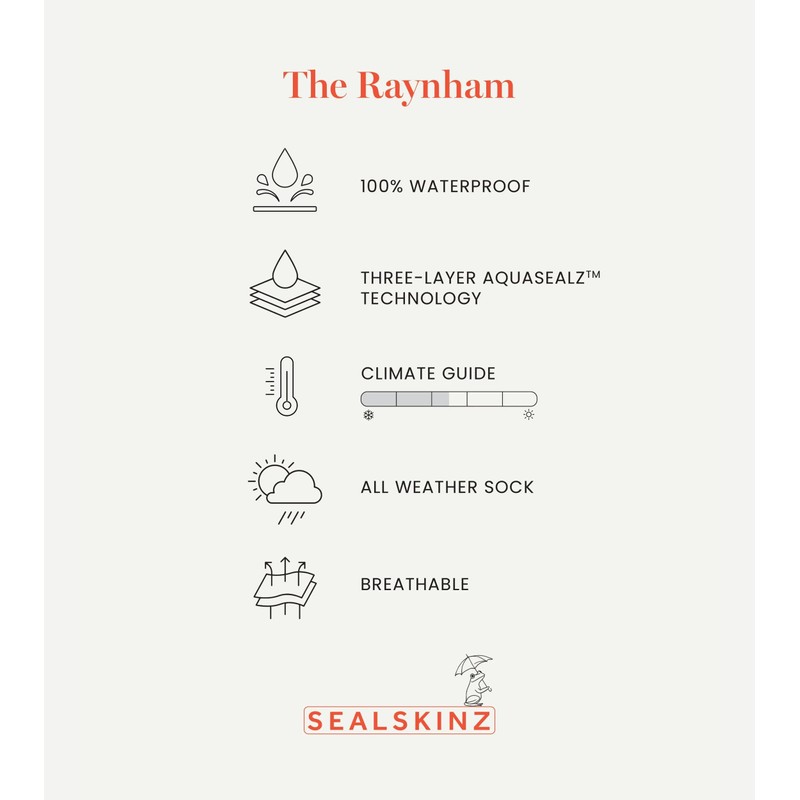 SEALSKINZ Raynham Unisex Waterproof Mid-Length Socks for Running, Trekking, Camping