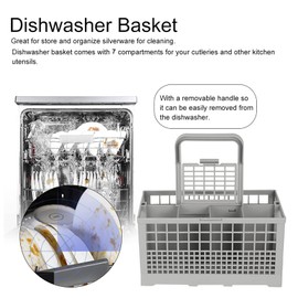 Annadue Dishwasher Basket, Multi-Purpose Washing Up Basket, Comes with 8 Compartments, For Storing and Organising Cutlery For Cleaning