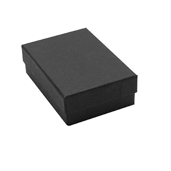 RJ Displays RJ Displays-25 Pack Cotton Filled Black Matte Paper Color Jewelry Gift and Retail Boxes Jewelry Gift Collectible Packaging Boxes 2.5 x 1.5 x 1 Inches Size #21