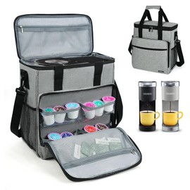 LEFOR·Z Travel Coffee Maker Carrying Bag Compatible with Keurig K-Mini or K-Mini Plus, Single Serve Coffee Maker Portable Storage Bag with Shoulder Strap,Grey(Bag Only)