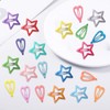 Pack of 11 luminous star hair clips and 10 luminous
