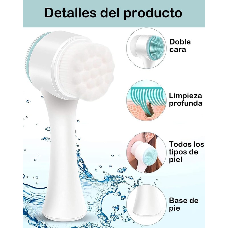 Skin Cleaning Brush Azul Cepillos Limpiadores Faciales, Cepillo