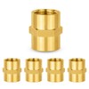 5-PACK GUOFIS Brass Pipe Fittings Coupling,1/2" NPT Female to 1/2"