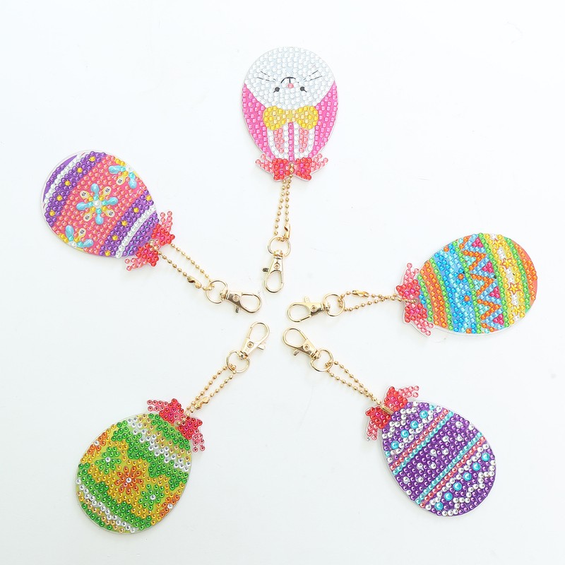 5pcs Diamond Painting Keychain Kit Handmade DIY Cute Shape 5D