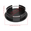 Set of 4 wheel hub caps, 57 mm, black, impact-resistant,