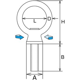 Mizuhoto Stainless Steel Rotating Eyebolt, Millimscrew, Sporker Diameter M-10 B-925