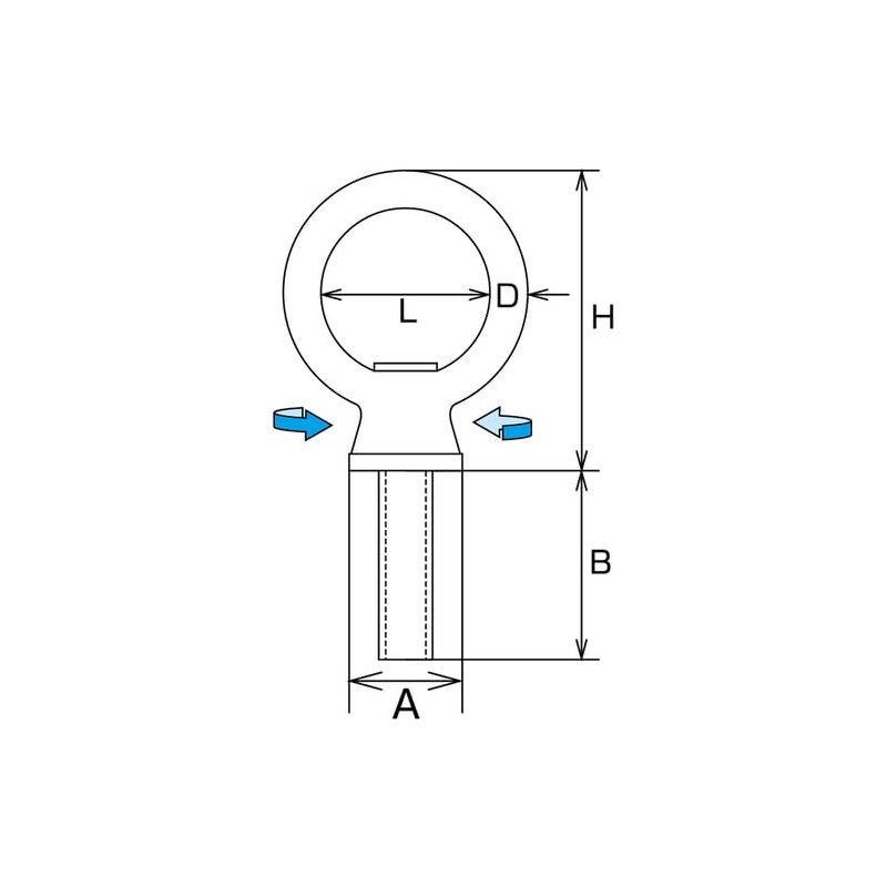 Mizuhoto Stainless Steel Rotating Eyebolt, Millimscrew, Sporker Diameter M-10 B-925