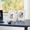 Glitzhome Picture Frame Set of 2, 4x6 Black Honeycomb Resin