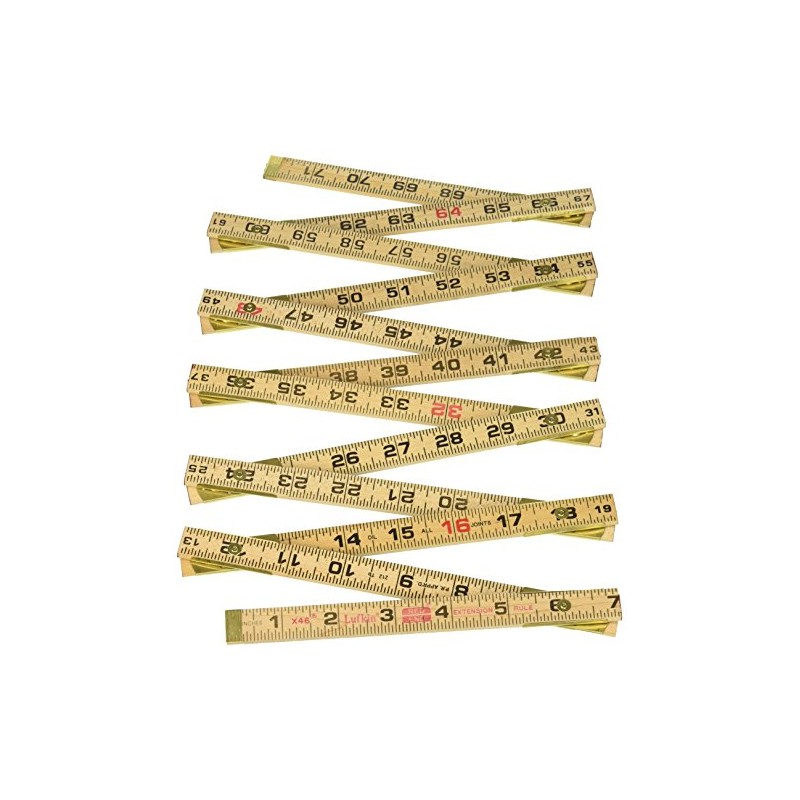 Crescent Lufkin Wood Rule, 6' Brass Ext, Black , Brown