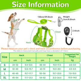 Dog Harness and Lead Set, Cute Fruit Print Easy Walk No Pull Adjustable Puppy Cat Vest Harness, Adjustable No Pull Dog Vest Harness for Puppy Small Medium Dogs