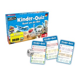 Noris 606011630 Children's Quiz Around The World, Family Fun for Home or on The go, for 1-6 Players from 6 Years, Multicoloured