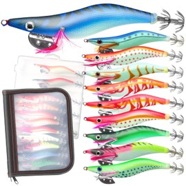 Fishing goo! Egi Egging Lures, Set of 5, 10 Pieces, Built-in Rattle, Luminous Light, No. 2.5, No. 3, 3.5, Squid, Octopus, Bait Tree, Set of 10, Mixed)