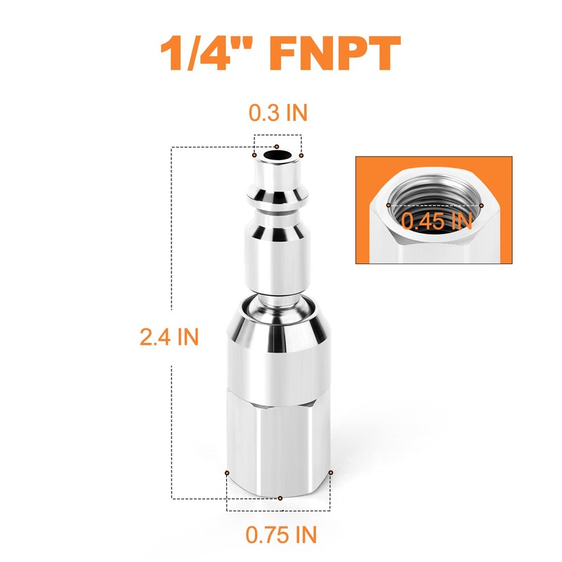 GASHER 6PCS 1/4" Swivel Air Plug, 6-Pack Industrial Swivel Coupler