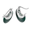 AeraVida Green Malachite 925 Sterling Silver Leverback Earrings | Moon