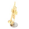 Miniature Trumpet Model, Brass Delicated Golden Mini Trumpet Mini Instrument