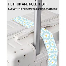 ASJHFDIR Luggage Straps for Suitcases, Adjustable Travel Belt, Durable Wide Luggage Strap, Cute Suitcase Strap Identifiers with Buckle, Bag Straps for Luggage, Cute Daisy