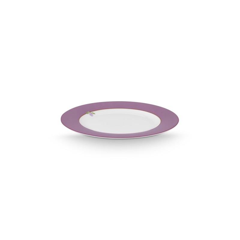 PIP STUDIO Lily&Lotus Breakfast Plate White/Purple 21 cm