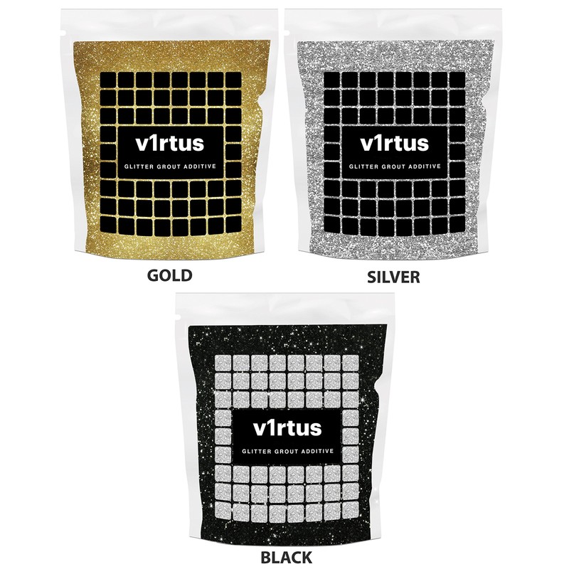 v1rtus Black Glitter Grout Tile Additive 100g / 3.5oz for