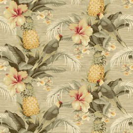 Tommy Bahama - Peel and Stick Designer Wallpaper, Premium Tropical Wallpaper for Bedroom, Powder Room, Kitchen, Self Adhesive, Vinyl, 30.75 Sq Ft Coverage (Beach Bounty Collection, Sand)