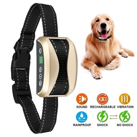 Dog Training Collar Upgrade 7 Sensitivity, USB Rechargeable Waterproof No Bark Collar with Vibration and No Harm Shock for Small Medium Large Dog