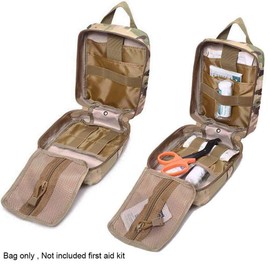 Molle Ifak Pouch Rip Away, Tactical First Aid Pouch Empty, Ifak Pouch Molle, Multicam Medical Pouches Military Duty Belt EMT Bag Only for Hiking Camping( OCP)