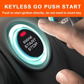 BANVIE ① Car Keyless Entry Security Alarm System + ② Remote Engine Starter + ③ Push to Start Stop Iginition Button