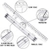 2 Pieces Plastic Measuring Rolling Ruler, Drawing Roller Ruler, Parallel