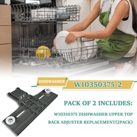 Romalon Upgraded W10350375 WDT750SAHZ0 Dishwasher Upper Rack Adjuster Parts 1.2in Dia Wheels fit for 665Ken.More Whirlpool Dishwasher WDF590SAJW0 WDT730PAHZ0 Replace W10712395 AP5957560,2 Pack