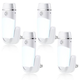 Enhon 4 Pack 4 in 1 LED Rechargeable Plug in Flashlights, LED Emergency Lights for Power Failure Emergency, Plug in Power Outage Light with Motion Detection for Stairs, Hallway, Power Failure