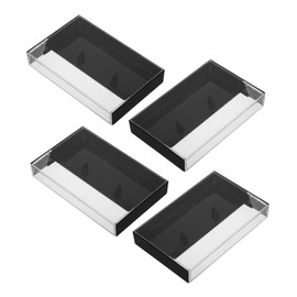 Tofficu 4pcs Vintage Cassette Tape Storage Box Durable Organizer for Tapes Crystals Small Items Space Efficient Design for Bookshelves Desks Visibility for Easy Access for Collectors